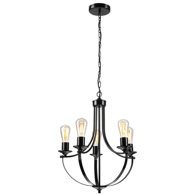 Lampa wisząca Gina czarna 5 x E27 Lamkur