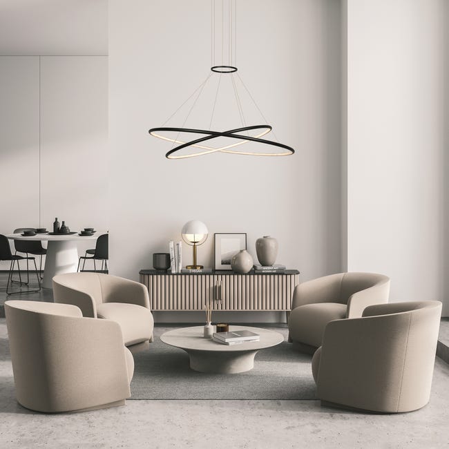 Lampa wisząca Halifax czarna 2700 lm LED
