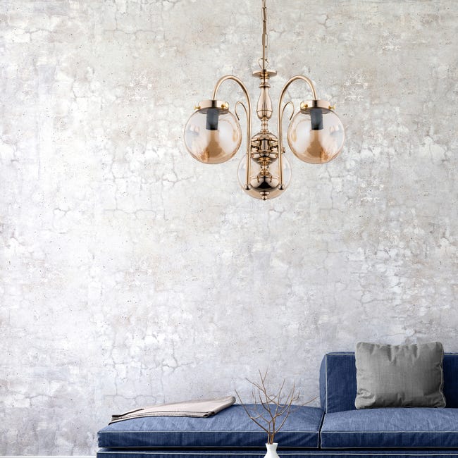 Lampa wisząca Hero złota 3 x E14 Alfa