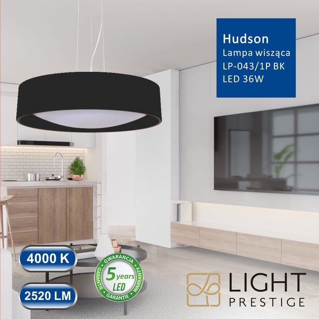 Lampa wisząca Hudson czarna 2520 lm LED