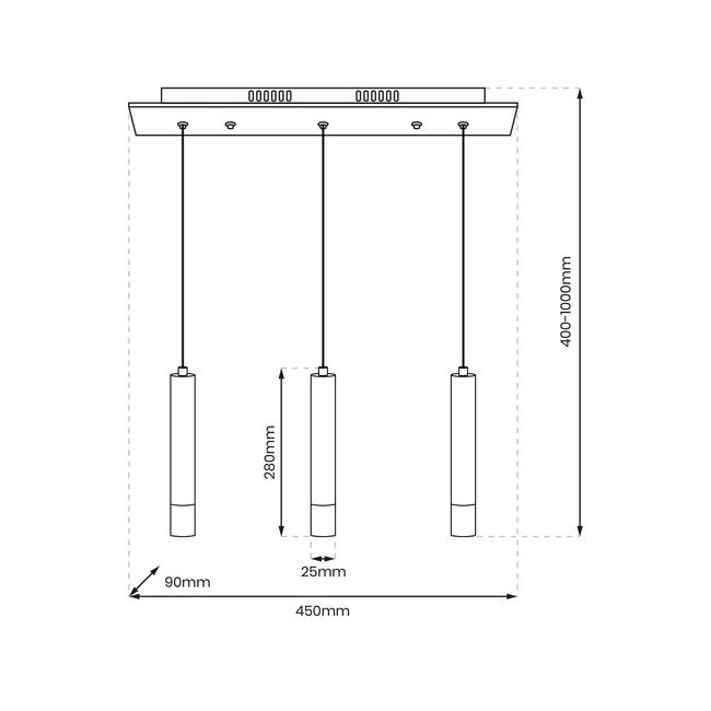 Lampa wisząca Ice chrom 3 x LED Eko-Light