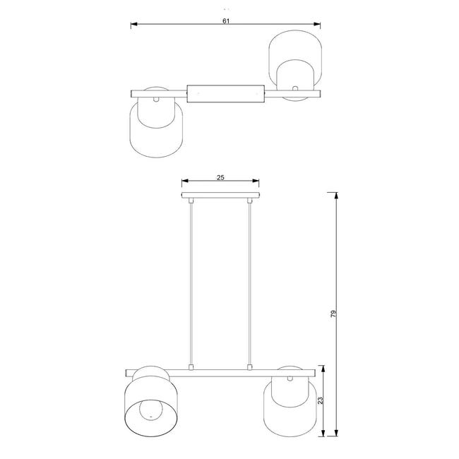 Lampa wisząca Kadm biała 2 x E27 Aldex
