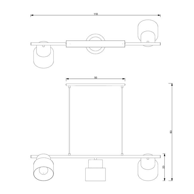 Lampa wisząca Kadm biała 3 x E27 Aldex