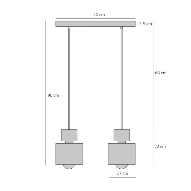 Lampa wisząca Kadm czarna 2 x E27 Aldex