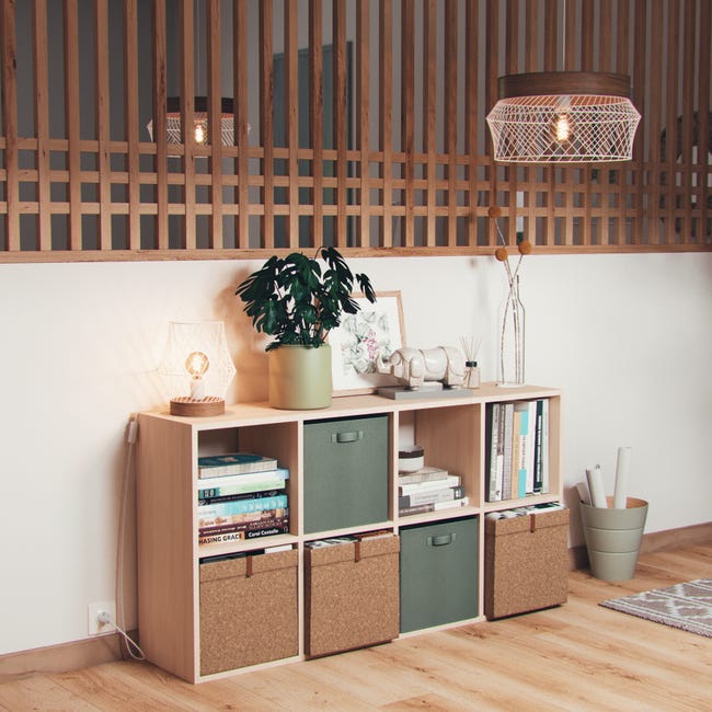 Lampa wisząca Kanel biała z drewnem E27 Inspire