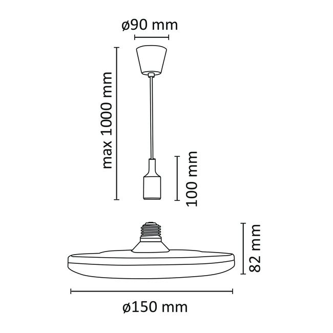 Lampa wisząca Kiki niebieska 850 lm E27 Polux