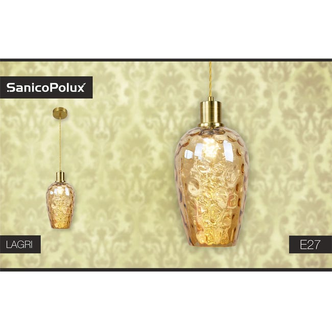 Lampa wisząca Lagri złota E27 Polux