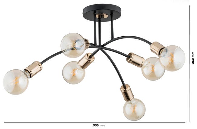 Lampa wisząca Lanti złota 6 x E27 Alfa