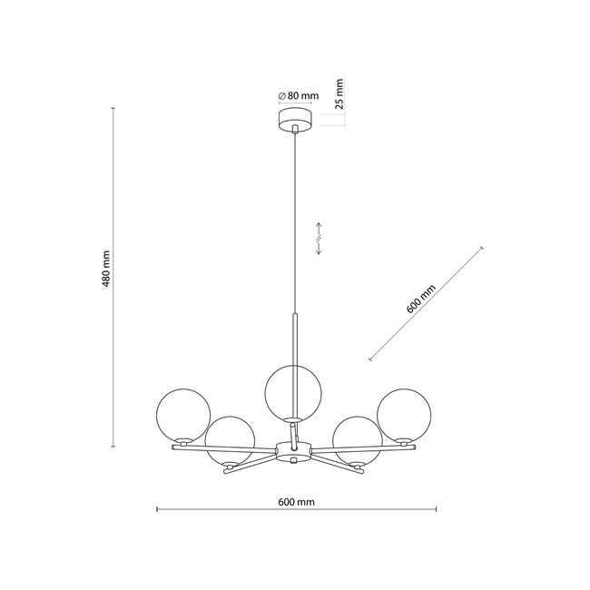 Lampa wisząca Lara czarna 5 x G9 Tk Lighting