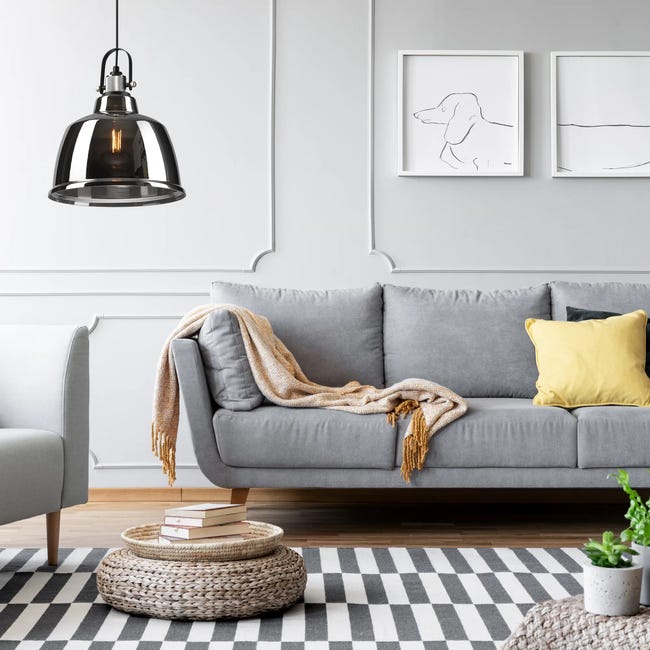 Lampa wisząca Lea srebrna E27 Lamkur