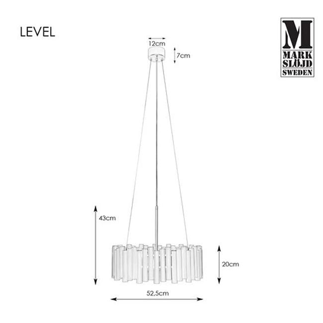 Lampa wisząca Level złota 3 x E27 Markslojd