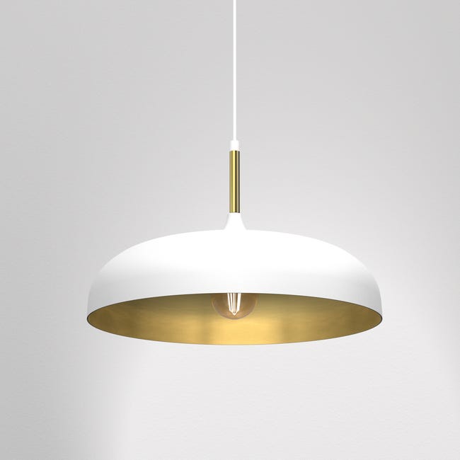 Lampa wisząca Lincoln biały E27 Milagro