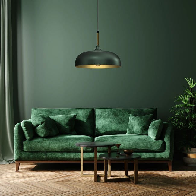 Lampa wisząca Lincoln zielona E27 Milagro