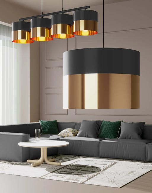 Lampa wisząca Londyn czarno-złota 4 x E27 TK Lighting