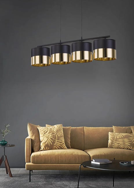 Lampa wisząca Londyn czarno-złota 4 x E27 TK Lighting