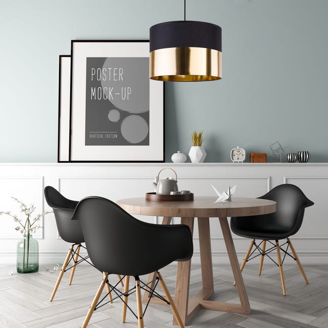 Lampa wisząca Londyn czarno-złota E27 TK Lighting