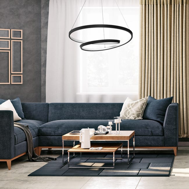 Lampa wisząca Lucero 2700 lm czarna LED Milagro