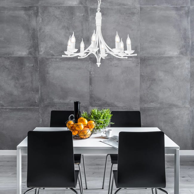 Lampa wisząca Lucy biała 8 x E14 Lamkur