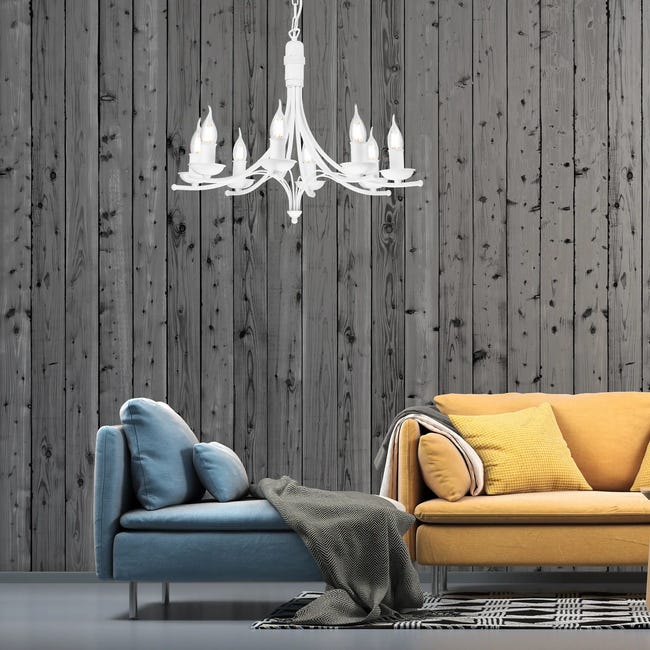 Lampa wisząca Lucy biała 8 x E14 Lamkur