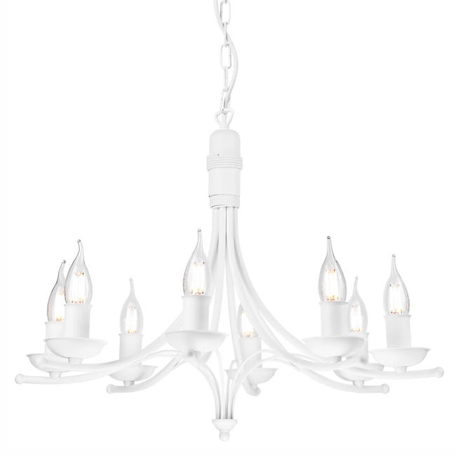 Lampa wisząca Lucy biała 8 x E14 Lamkur