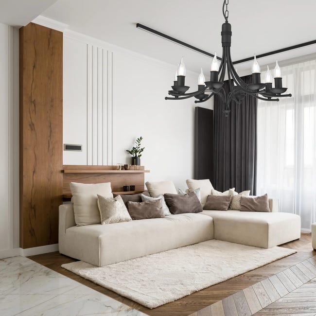 Lampa wisząca Lucy czarna 8 x E14 Lamkur