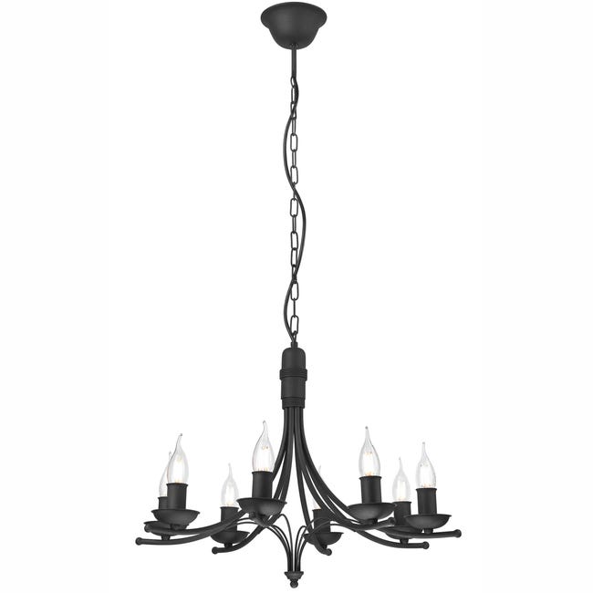 Lampa wisząca Lucy czarna 8 x E14 Lamkur