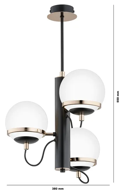 Lampa wisząca Lumina czarny 3 x E14 Alfa