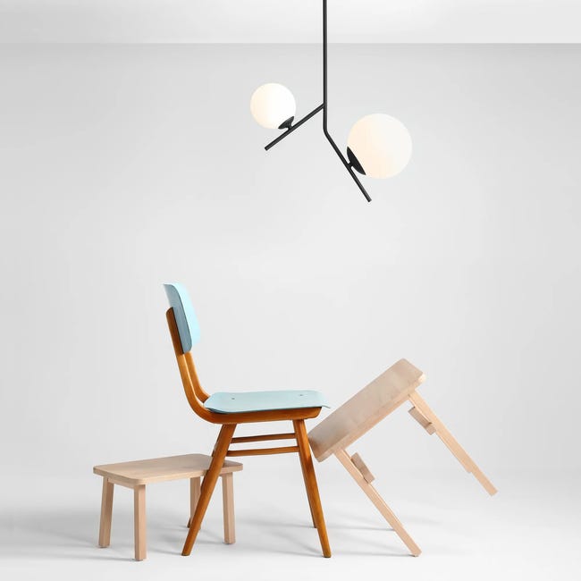 Lampa wisząca Luna czarna 2 x E27 Aldex