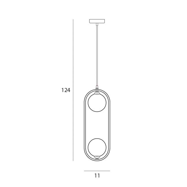 Lampa wisząca Lupus złota 2 x G9 Italux