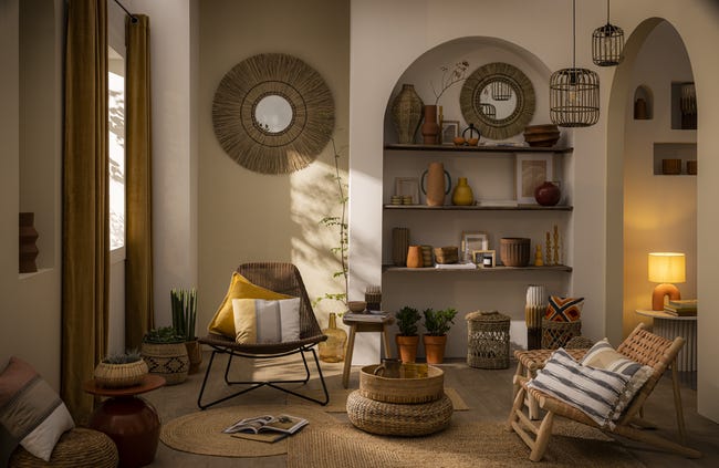 Lampa wisząca Manihi czarna bambus E27 Inspire