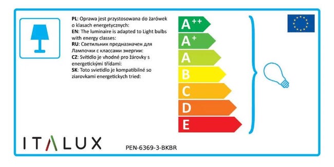 Lampa wisząca Maresmo czarna 3 x E14 Italux