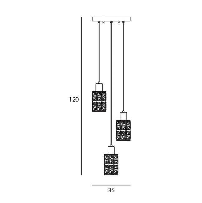 Lampa wisząca Menfi czarno-złota 3 x E27 Italux