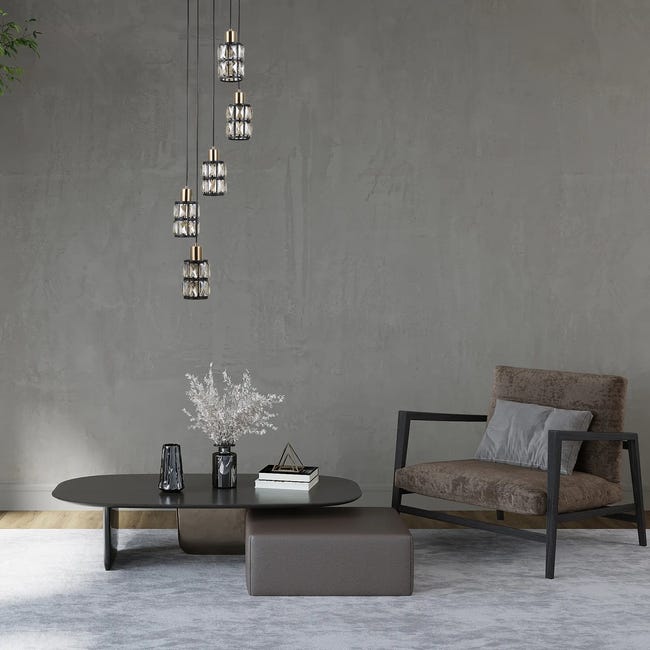 Lampa wisząca Menfi czarno-złota 5 x E27 Italux