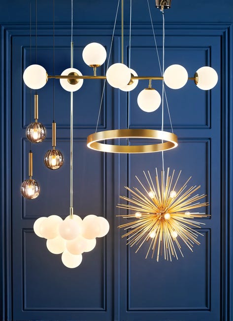 Lampa wisząca Merlot złoto-biała 13 x G9 Markslojd