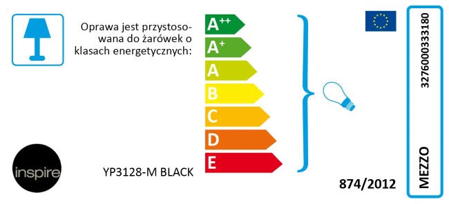 Lampa wisząca Mezzo czarna E27 Inspire
