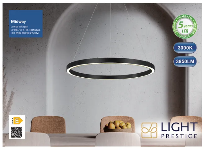 Lampa wisząca Midway 40W LEDA czarny Light prestige