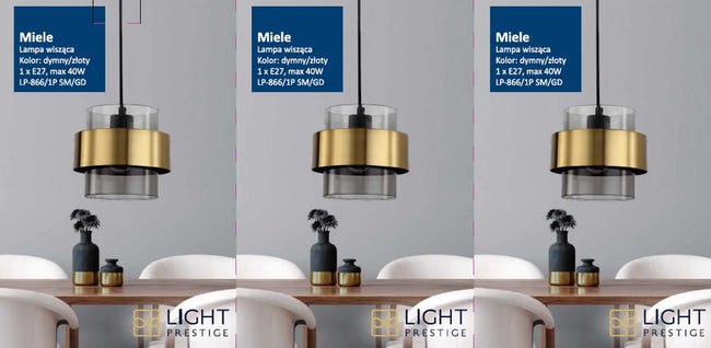 Lampa wisząca Miele złota E27 Light Prestige