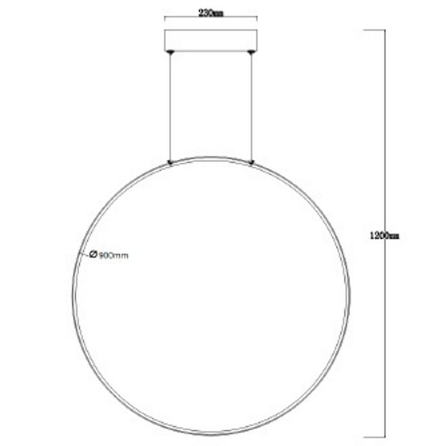 Lampa wisząca Mirror czarna 90 cm 3000 lm LED Light Prestige