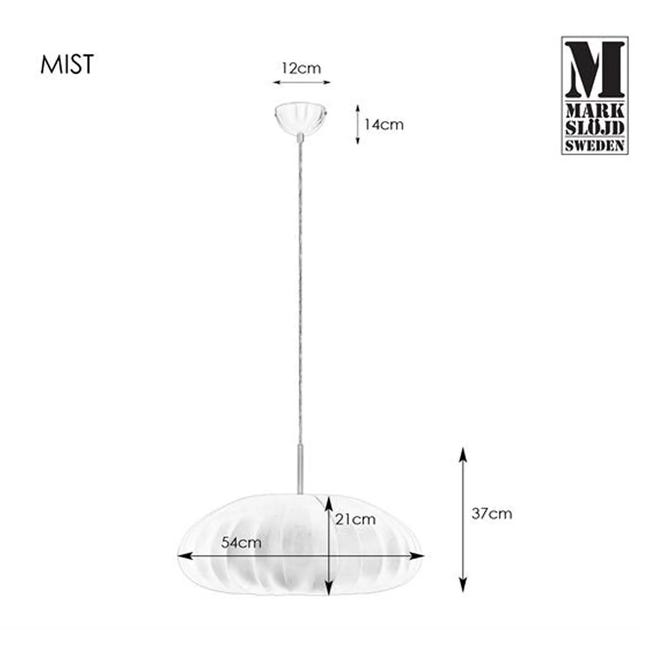 Lampa wisząca Mist biała E27 Markslojd