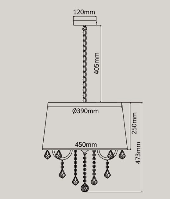 Lampa wisząca Mona srebrna E14 Light Prestige