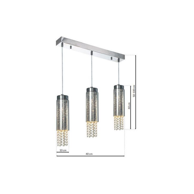 Lampa wisząca Moonlight chrom 3 x E14 Milagro