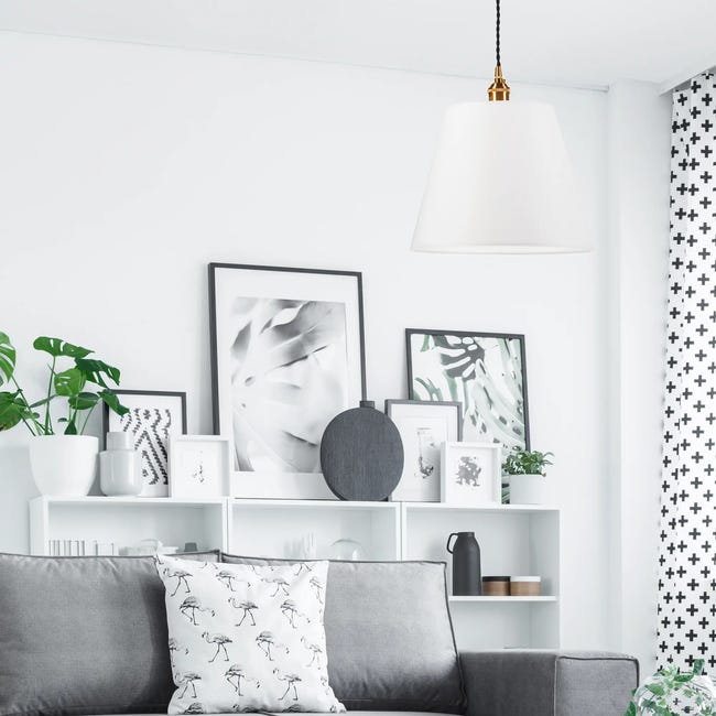 Lampa wisząca Nelly 40W E14 czarno-biały Lamkur