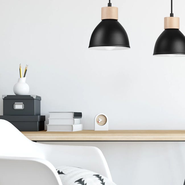 Lampa wisząca Nico 2 x E27 czarna Lamkur