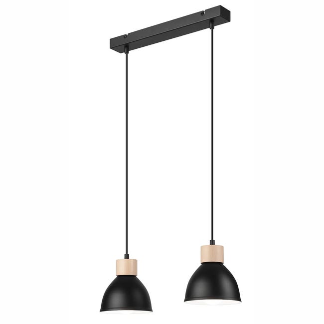 Lampa wisząca Nico 2 x E27 czarna Lamkur
