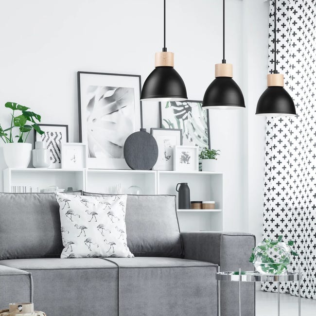 Lampa wisząca Nico 3 x E27 czarny Lamkur