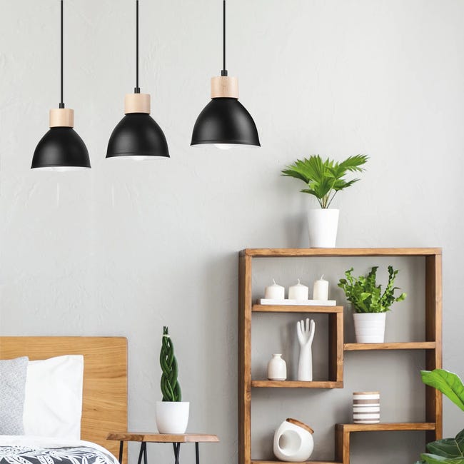 Lampa wisząca Nico 3 x E27 czarny Lamkur