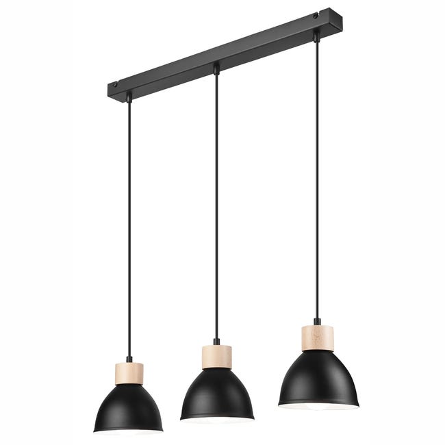 Lampa wisząca Nico 3 x E27 czarny Lamkur