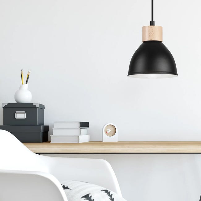 Lampa wisząca Nico E27 czarna Lamkur