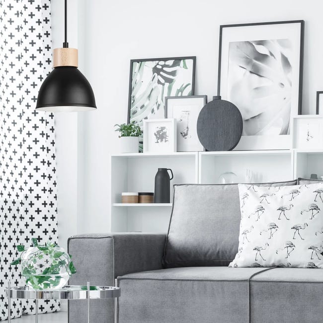 Lampa wisząca Nico E27 czarna Lamkur