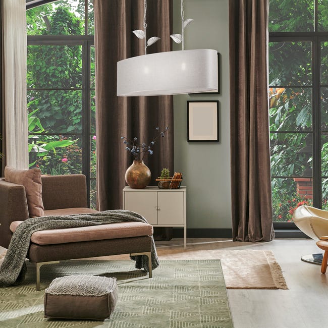 Lampa wisząca Noemi srebrna 2 x E27 Lamkur